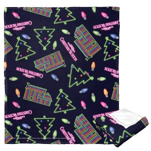 Warner Bros. Christmas Vacation Neon Christmas Lights Silk Touch Throw Blanket 50x60 Inches - 1 of 4