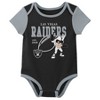 NFL Las Vegas Raiders Boys' White 3pk Bodysuit - 4 of 4