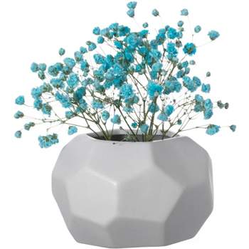 Uniquewise Contemporary White Ceramic Unique Shaped Table Vase Flower Holder