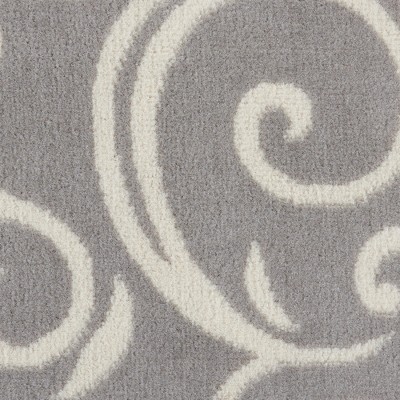 Abstract Vines Gray Hand-Knotted 4'x6' Reversible Area Rug