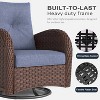 LayinSun Outdoor Patio Furniture Set, Brown Rattan Wicker Sectional Swivel Rocker Chairs Sets - 4 of 4