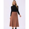 INSPIRE CHIC Women's Elastic High Waist A-Line Ribbed Knit Sweater Skirt - 3 of 4