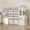 SEVOBAL Utility Storage Cabinets Practical Child Toy Storage for Organizing Toys, Books and Clothes to Keep Rooms Tidy, Beige, 12.6"*57.09"*36.22" - 2 of 4