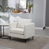 32.68" Velvet Accent Chair,Mid-Century Armchair with Metal Legs and Pillow for Living Room or Bedroom-Baofuwish - 3 of 4