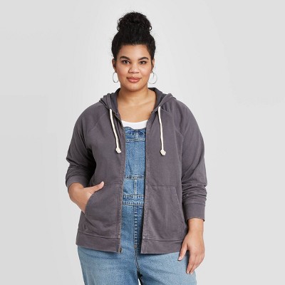 women's plus zip up hoodies