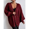 Womens Lantern Long Sleeve Twist Sweater Cardigan Jacket Fall Casual Button V Neck Retro Style Fashion Loose Shirt Top - 4 of 4