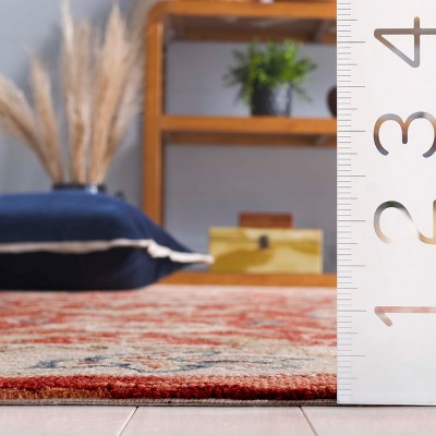 Handmade Multicolor Wool Accent Rug with Floral Design