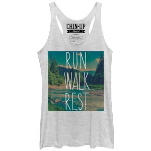 Women's CHIN UP Run Walk Rest Racerback Tank Top - 1 of 3