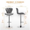 NicBex Set of 2 PU Leather Bar Stools,Swivel Adjustable Counter Height Barstools with Back for Dining Room,Kitchen,Counter,Gray - 3 of 4
