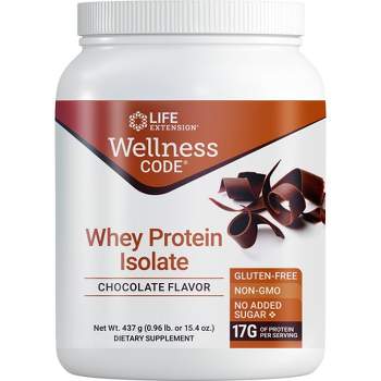 Life Extension Wellness Code Whey Protein Isolate Chocolate  -  437 g (15.40 oz) Powder