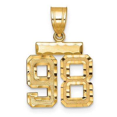 Black Bow Jewelry 14k Yellow Gold, Varsity Collection, Small D/C Pendant Number 98