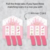 Big Dot of Happiness Little Princess Crown - Pink and Gold Princess Baby Shower or Birthday Party Game Pickle Cards - Pull Tabs 3-in-a-Row - Set of 12 - 3 of 4