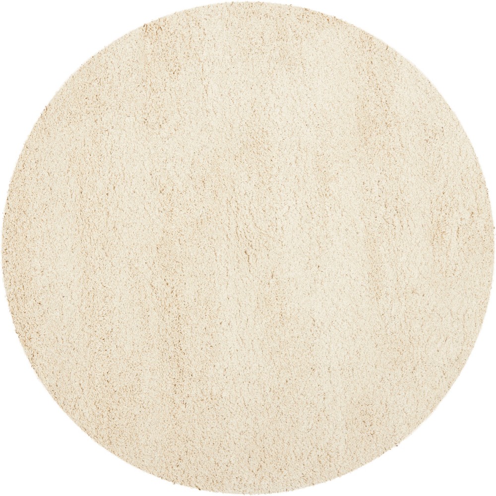 5'3in Solid Loomed Round Area Rug Ivory/Light Gray - Safavieh