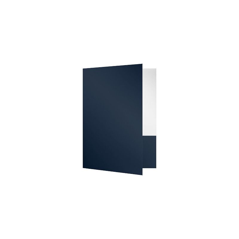 LUX 9 x 12 Presentation Folders Standard Two Pocket 25/Pack Navy Gloss (SF-101-DN12-25), 1 of 2