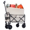 NAYSAYE Wagons Extension Collapsible Utility Cart with Dual Layer Design for Outdoor Adventures, White, 25.98"*17.32"*37.4" - 2 of 4