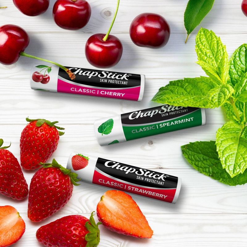 Chapstick Classic Variety Pack Lip Balm - Cherry, Strawberry, &#38; Spearmint - 3ct/0.45oz, 3 of 26