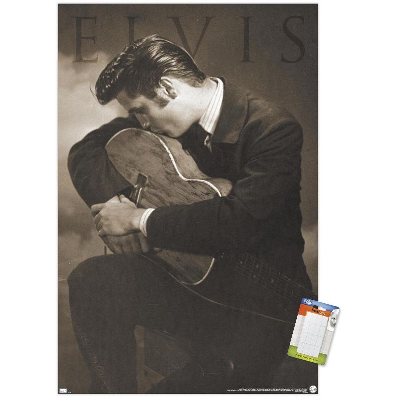 Trends International Elvis Presley - Sepia Guitar Unframed Wall Poster Prints, 1 of 7