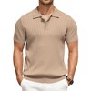COOFANDY Men's Knit Polo Shirts Short Sleeve Ribbed Knitted Shirt Summer Lightweight Casual Golf Shirts - 3 of 4
