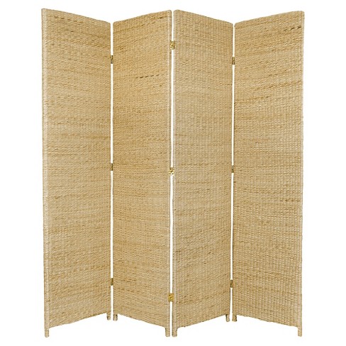 6 Ft. Tall Rush Grass Woven Room Divider - Natural (4 Panels) : Target