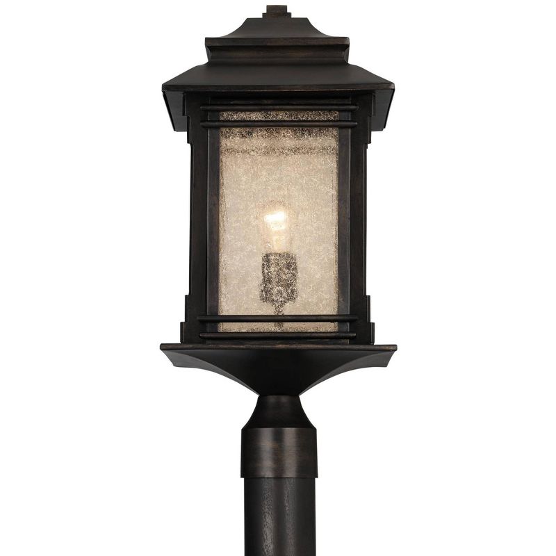 Franklin Iron Works Hickory Point Rustic Vintage Outdoor Post Light Walnut Bronze 21 1/2" Frosted Cream Glass for Exterior Barn Deck House Porch Yard, 5 of 8