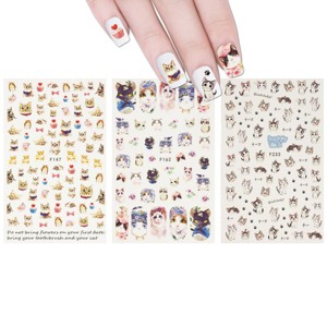 Wrapables 3 Sheets Love for Cats Nail Art Kitty Cat Nail Stickers - 1 of 4