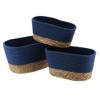 Evideco French Home Goods Set of 3 Stackable Cotton and Seagrass Baskets - Perfect for Home Organization and Stylish Storage - 4 of 4