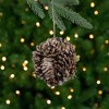 Northlight 5" Glittery Copper Round Pine Cone and Leaves Hanging Christmas Ornament - 2 of 4
