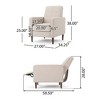 CAVINAS Mid-Century Modern Wingback Chair, Reclining Chair, Armchair with Footrest, Single Sofa Chair, Comfy Reading Chair for Bedroom, Living Room - 4 of 4