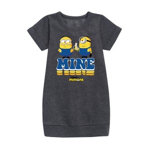 Girls' - Despicable Me Minions - Mine Mine Mine Graphic Short Sleeve Fleece Dress - 1 of 3