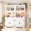 Aheaplus 71" Farmhouse Kitchen Storage shelf with Hutch, Pantry Cabinet with Drawers and Adjustable Shelves - 2 of 4