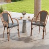 Tangkula Outdoor French Bistro Chairs 4 PCS w/ Armrests Galvanized Metal Frame - 4 of 4
