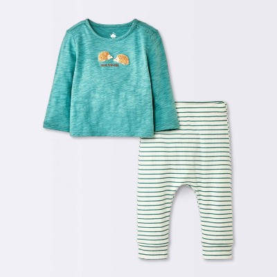 Baby Boys' 2pc Hedgehog Graphic Jogger Pants Set - Cloud Island™ Teal