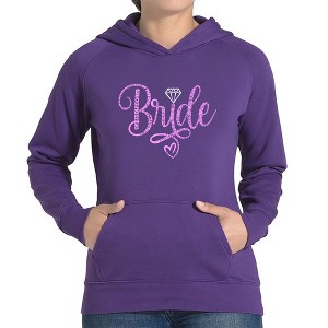 LA Pop Art Women's Word Art Hooded Sweatshirt - Bride - 1 of 4
