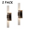 ALOADECOR 23'' Antique Bronze 2-Light Modern Vanity Light Over Mirror Unique/Statement Double Wall Sconce for Bathroom Living Room（2 PACK) - 3 of 4