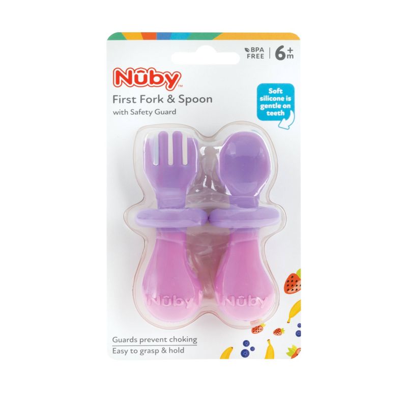 Nuby Fork and Spoon Set with Hilt - Girl, 4 of 6