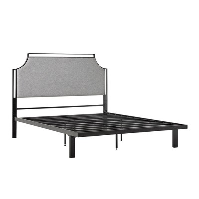 Queen Size Upholstered Platform Bed with Headboard for Bedroom