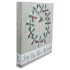 Northlight 10" Christmas Wreath and Joy to the World Canvas Wall Art with Photo Clip - 2 of 3