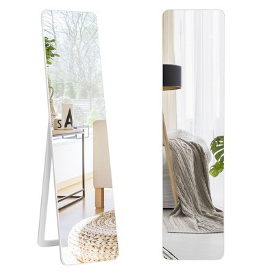 Costway Full Length Floor Mirror Frameless Wall Mounted Mirror Bedroom Bathroom White