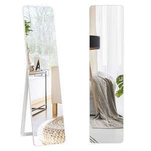 Costway Full Length Floor Mirror Frameless Wall Mounted Mirror Bedroom Bathroom White - 1 of 4