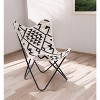 HomeRoots 26" Beige And Black And Black Geometric Butterfly Chair - 2 of 4