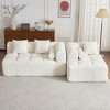 101.2"  Sectional Sofa Full-Compressed Sofa Modular Sofa Couch Free-combined Sofa with Deep Seating  and Two Side Pockets for Living Room, Beige - 3 of 4