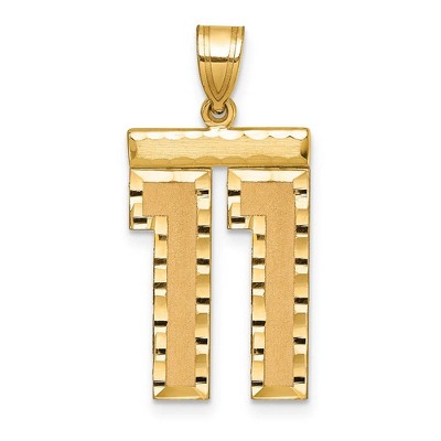 Black Bow Jewelry 14k Yellow Gold, Varsity Collection, Large D/C Pendant Number 11
