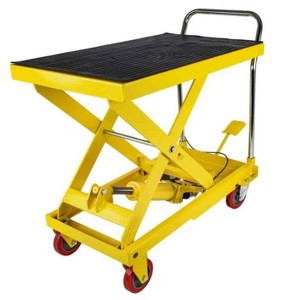 Hydraulic Lift Table Cart, 300/500/1100 lbs Capacity 28.5" Lifting Height, Manual Single Scissor Lift Table with Wheels & Non-Slip Pad for Handling - 1 of 4
