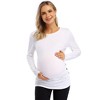 Clearlove Womens Maternity Shirt Fall Long Sleeve Crew Neck T-Shirts Pregnancy Clothes Side Ruched Tunic Tops - 4 of 4