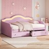 Full Size Upholstered Daybed with LED and 3 Drawers for Bedroom or Guest Room - 2 of 4