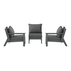 WestinTrends Avalon Outdoor Patio HDPE Loveseat Sofa with Patio Cushions - 1 of 4