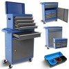 Rolling Tool Chest, 5 Drawers Tool Chest, Tool Box With Wheels, High Capacity Tool Chest Organizer Key Locking for Garage,Warehouse Blue and Grey - 3 of 4