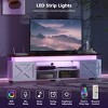 Skyzoo TV Stand for 50/55/65/75" inches TV with  LED Lights & Power Outlets for TVs up to 80", Farmhouse Entertainment Center for Living Room, White - 4 of 4