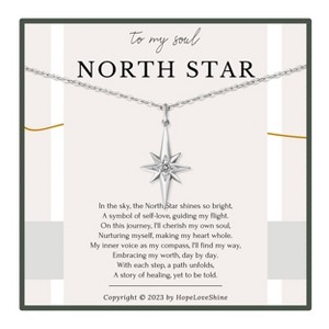 HOPE LOVE SHINE North Star Necklace – Self Love Gift for Women, Healing Jewelry for Personal Growth Gold or Silver - 1 of 4
