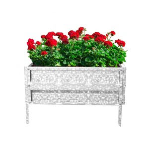 Raised Garden Bed Plant Holder Kit - Adjustable Galvanized Iron Planter Box for Growing Flowers, Vegetables, Fruits, and Herbs by Nature Spring - 1 of 4